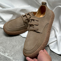 Chaussures basses en cuir suédé véritable pour hommes, nouveau modèle printemps 2023, à lacets, antidérapantes, avec logo embossé, style rétro décontracté, motif animalier