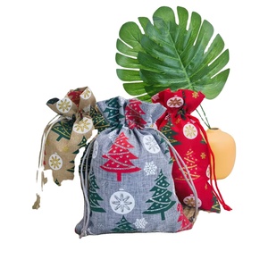 Christmas <b>Tree</b> Snowflake Pattern Drawstring Gift <b>Bag</b> Christmas Party Packaging Gift <b>Bag</b> - Product Image 1
