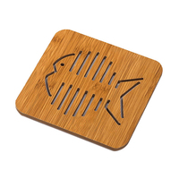 Sous-verre en bois naturel écologique pour la cuisine, dessin animé, sous-verre en bois, antidérapant, taille personnalisée