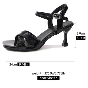 Nouvelles sandales sexy pour femmes à talons hauts, bout plat, <span class=keywords><strong>talon</strong></span> fin effilé, bride en PU en forme de X, sangle supérieure étroite, modèle XiaoJ03 - Product Image 5