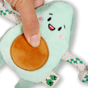 2025 küçük peluş köpek gıcırtılı Chewy oyuncaklar yüksek kaliteli avokado sevimli peluş hiçbir doldurma halat köpek oyuncak - Product Image 3