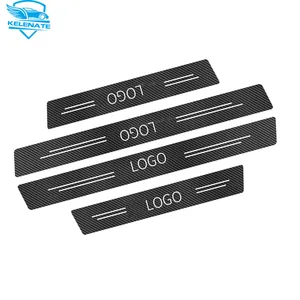 Car Door Sill Guard Anti-Scratch Carbon Fiber Pattern Bumper Protector Strip,  5*100cm/Roll