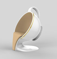 Chaise rembourrée en fibre de verre personnalisée en forme de tasse à café |   Sièges de détente modernes pour la maison |   Fauteuil d'appoint pour bureau et café
