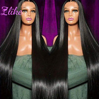 Pelucas de Cabello Humano con Frente de Encaje HD de 250 Densidades, Negras Naturales, Lisas, para Mujer, 13x4, Pre-Arrancadas, Sin Pegamento