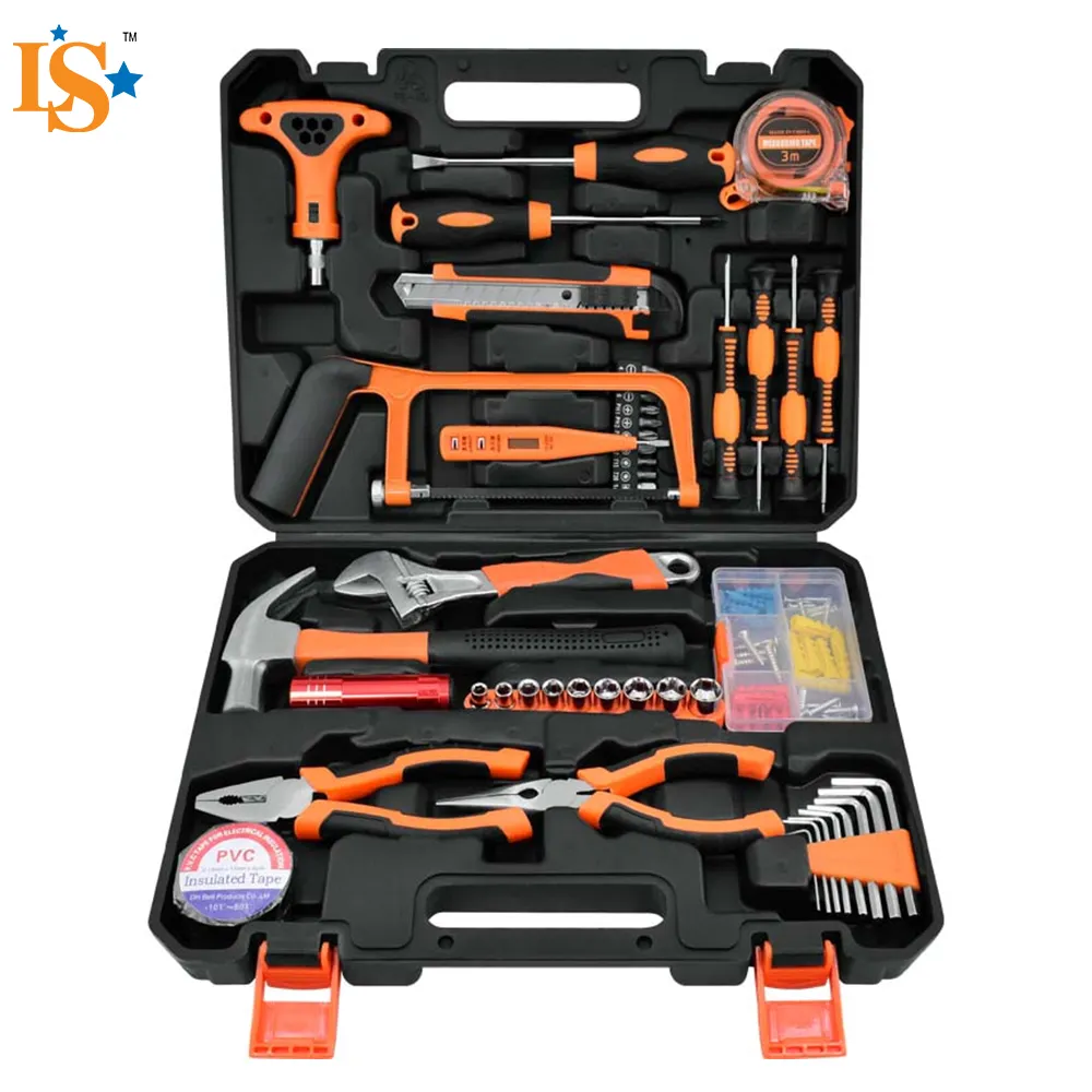 45 pieces of Home Hardware Tool Set Household Electrical Repair Kit Tool Box For Daily Repair and Maintenance