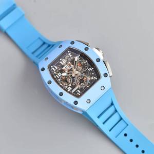 Reloj Mecánico Deportivo de Lujo para Hombre, Edición Limitada 011, Correa de Caucho y Cerámica Azul, Esfera Esqueleto, Cronógrafo - Product Image 2