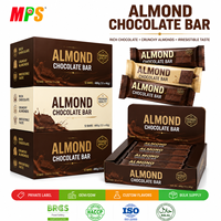 Barre de chocolat au lait et aux amandes MPS Wholesale Cookie Milk Chocolate Almond Chocolate Bar 40g