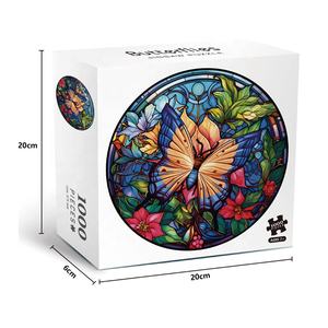 Puzzle de 1000 pièces de haute qualité avec logo personnalisé du fabricant, jouet éducatif en carton imprimé en papier de forme ronde - Product Image 2