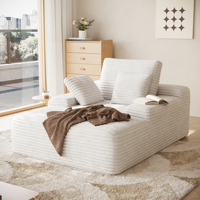 VOXHOME Envío Directo desde EE. UU. Sofá Cama Individual Nórdico de Terciopelo Corduroy sin Estructura, Comprimido al Vacío, para Sala de Estar de Apartamento y Lectura