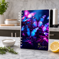Carnet de recettes écologique personnalisé avec impression UV 4K, classeur transparent à anneaux, organisation de la cuisine, cadeau pour les gourmets