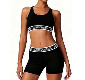 Ensemble Soutien-Gorge et Short de <span class=keywords><strong>Sport</strong></span> pour Femme en Coton et Spandex Vêtements de Gym en Gros - Product Image 1