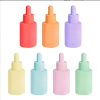 30ml Macaron plat épaule gommage Essence bouteilles cosmétiques séparées coloré cylindrique compte-gouttes huile essentielle sérum de soin de la peau