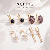 Boucles d'oreilles pendantes Xuping en alliage plaqué or 18 carats avec cristaux synthétiques CZ, bijoux de mode pour femmes