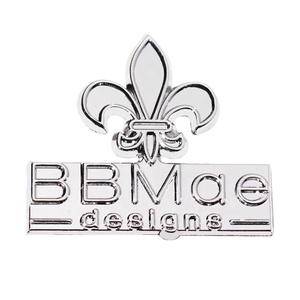 Acessórios para Fabricação de Bolsas Personalizadas: Placas de Metal Vazadas com Logotipos Redondos em Liga de Zinco e Letras, com Pino de Fixação - Product Image 1