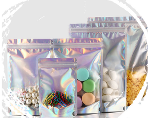 Holographic Types Stand up Pouch with clear Front Ziplock Doypack Pouch Mylar <b>Bag</b> with <b>Transparent</b> Front - Product Image 3