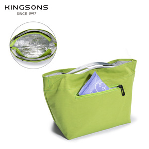 Kingsons Lunch Bag Insulated Zipper Closure Horizontal Square Everyday Use Solid Color Lightweight Portable Tote Bag - Product Image 4