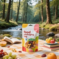 Sac en plastique personnalisé pour l'emballage d'aliments pour animaux de compagnie et de champignons séchés, avec impression numérique, qualité alimentaire, résistant à l'humidité, fond plat et fermeture éclair