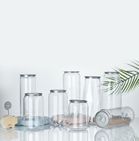 Bouteilles de jus et de bière en PET transparentes et canettes de boisson transparentes avec couvercle en aluminium facile à ouvrir pour les boissons énergisantes, le vin, les sodas