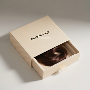 Emballage de perruques personnalisées en matériau mat écologique fait à la main boîte en carton magnétique avec satin - Product Image 3