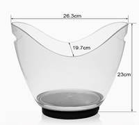 Seau à glace LED en acrylique rechargeable avec logo personnalisé professionnel, pour bar, club, vin, champagne, service VIP, seau à glace transparent