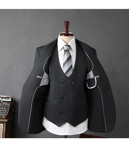 <span class=keywords><strong>Costume</strong></span> Homme de Haute Qualité <span class=keywords><strong>Vert</strong></span> <span class=keywords><strong>Foncé</strong></span> Simple Boutonnage pour <span class=keywords><strong>Mariage</strong></span>, Affaires, Décontracté ou Formel, Style Britannique, Taille XL, en Tissu Peigné TR avec Braguette Zippée - Product Image 5