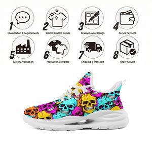 <span class=keywords><strong>Zapatillas</strong></span> Deportivas con Diseño de Calavera y Logotipo Personalizado, Sublimación, Amortiguación, Comodidad, Malla Transpirable, OEM/ODM para Hombre y Mujer - Product Image 4