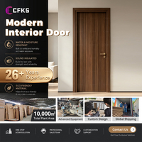 Porte intérieure plate en MDF pour villa, placage bois personnalisé, couleur au choix, résidence de luxe