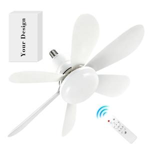 0728 Ventilador de Techo Ligero 2 en 1 con Forma de Flor, Mini Lámpara de Techo con Base de Rosca E27, Recargable - Product Image 2