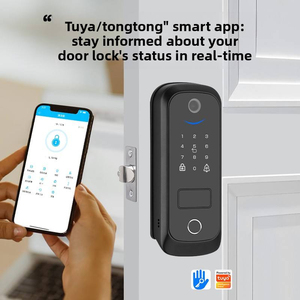 Système de serrure de porte intelligente <span class=keywords><strong>Tuya</strong></span> Ttlock <span class=keywords><strong>Aqara</strong></span> avec sonnette électronique extérieure, biométrie numérique RFID et lecteur d'empreintes digitales pour pêne dormant unique - Product Image 2