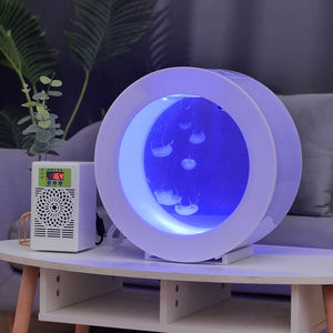 Réservoir de méduses en acrylique blanc et noir de bureau 8L/18L/50L petit Aquarium cadeau de ménage Aquarium rond Aquarium créatif Aquari - Product Image 2