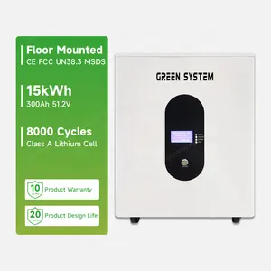 300Ah 15kWh 51.2V Mobile Lithium Solar Battery 8000 Cycles Floor Home Energy Storage System