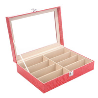 Boîte de rangement grande capacité pour lunettes de soleil, présentoir de luxe pour lunettes, tiroir de rangement en cuir pour lunettes de soleil