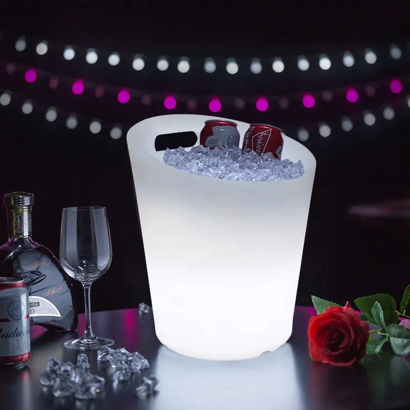 Pabrik OEM Layanan LED Ice Bucket Wine Cooler IP65 Tahan Air dengan 16 Warna RGB Mengubah Champagne LED Es Ember