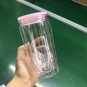 16oz nhựa Quả cầu tuyết rơm cốc sinh thái thân thiện đôi tường <span class=keywords><strong>Acrylic</strong></span> <span class=keywords><strong>Mason</strong></span> <span class=keywords><strong>Jar</strong></span> cốc nhựa - Product Image 5