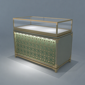 Vitrine de Luxe en Verre LED avec Acier Inoxydable, MDF, Verre Trempé et Aluminium pour l'Exposition en Magasin, Centre Commercial, Salle d'Exposition - Product Image 5