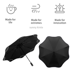 Parapluie émoussé de voyage de protection UV noir compact et résistant portable innovant pour le vent et la pluie - Product Image 5