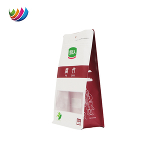Sachets personnalisés imprimés en papier de soja à fond plat, résistants à l'humidité, avec fenêtre transparente pour la conservation des aliments - Product Image 1
