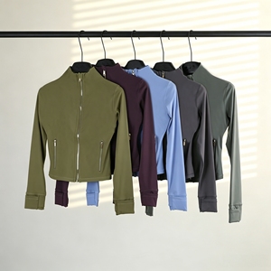 Conjuntos de Yoga para Mujer, <span class=keywords><strong>Chaqueta</strong></span>, Leggings, Bra con Cierre Dorado de Alta Calidad, Ropa Deportiva, Proveedor de Ropa de Gimnasio - Product Image 2