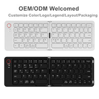 Keyboard Mini Portabel Universal 66 Tombol untuk Tablet Bluetooth Remote Work Nirkabel Dapat Dilipat Anti Ghosting Ringan untuk iPad