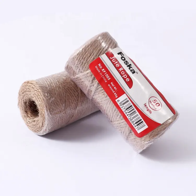 FOSKA Twine Hemp Rope High Quality Jute 3 Ply Twine Rope for Gift Packaging Instagram Style Biodegradable Twine Jute Rope