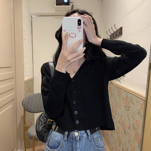 Tùy Chỉnh Hàn Quốc Phong Cách Cắt Đan Cardigan | Lỏng V Cổ Dài Tay Áo Hàng Đầu Cho Lớp, Mùa Thu Của Phụ Nữ Cao Eo Áo Khoác - Product Image 2