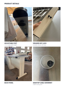 Scrivania da Ufficio Moderna e Resistente in Acciaio 1200x600x750mm <span class=keywords><strong>con</strong></span> Cassetto Bloccabile e Piano di Lavoro in MDF per Ufficio Domestico e Studio - Product Image 5