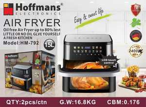 หม้อ<span class=keywords><strong>ทอด</strong></span>ไร้น้ำมันไฟฟ้าไฮเอนด์ Hoffmans 15 ลิตร 2400 วัตต์ ร้อนเร็ว ดีไซน์ช่องกว้าง สำหรับพิซซ่า สเต็ก ปลา แอฟริกา - Product Image 5
