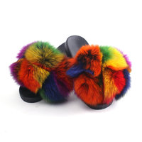 Nouveau été femmes boule fourrure diapositives pour femmes en gros fourrure pom pom plate-forme sandales