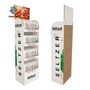定制超市促销零售铺设薯片地板站立展示架纸板展示架 - Product Image 1