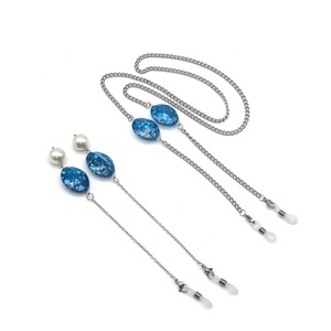 <span class=keywords><strong>Cadena</strong></span> de Acero Corta <span class=keywords><strong>para</strong></span> Gafas de Sol y Anteojos de Mujer, con Borlas y Colgante con Patrón de Piedras, de Moda - Product Image 5