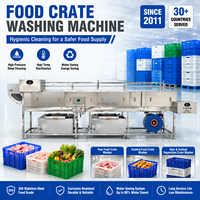 Laveuse de caisses de séparation pour aliments crus et cuits de cuisine centralisée, machine de nettoyage de boîtes d'aliments crus