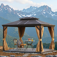Nouvelle conception de gazebo hexagonal personnalisé, imperméable, 3*3/3*6/12*20 pieds, gazebo de jardin à toit rigide, extérieur, de haute qualité
