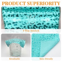 Lots en stock de tissu en polyamide et élasthanne à effet métallique imprimé léopard extensible dans les quatre sens Mystique pour maillots de bain et justaucorps de gymnastique