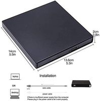 Lecteur optique USB 2.0, lecteur de CD-RW, lecteur de DVD externe portable, enregistreur pour ordinateur portable, PC 7/8
